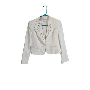 Bert Newman Blazer Jacket Women Lined  Made In USA Size P4 Ivory